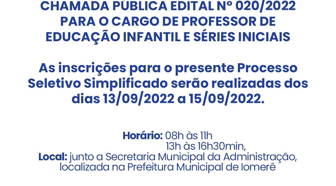 Processo Seletivo Simplificado Chamada Pública Edital Nº 0202022 Para Cargo De Professor De 0187