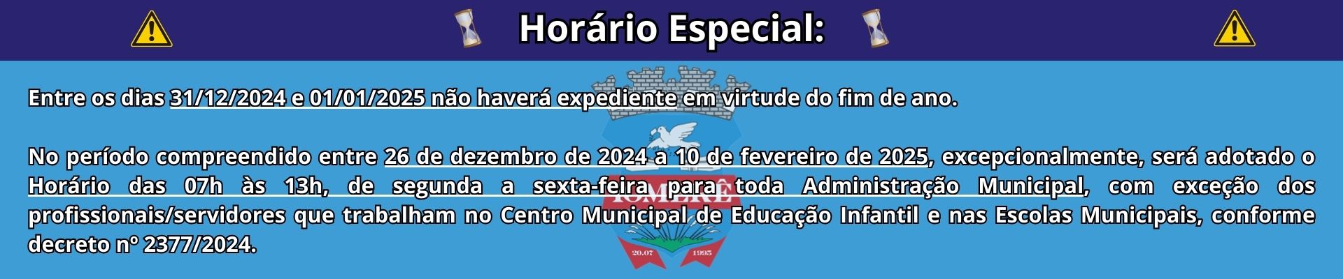 Horário Especial